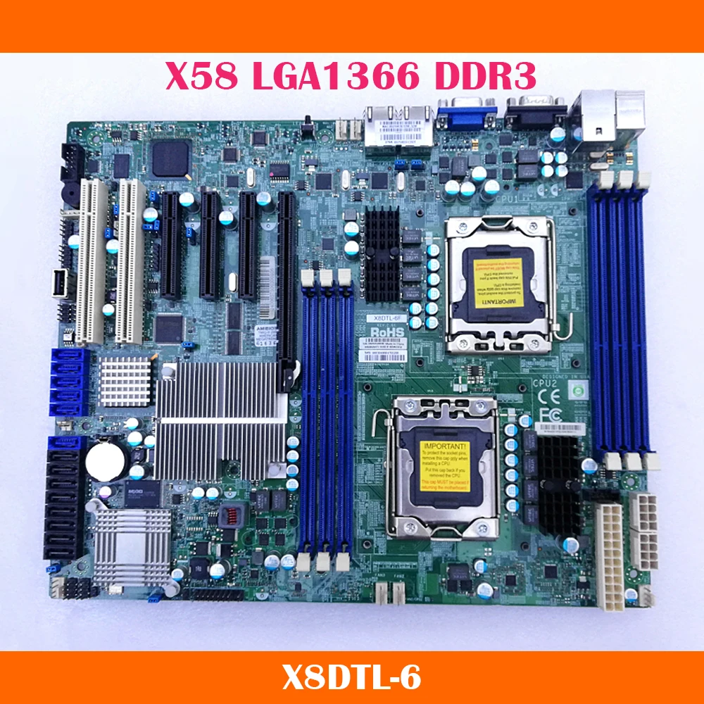 Server Motherboard LGA1366 Works X8DTL-6 Perfectly Quality