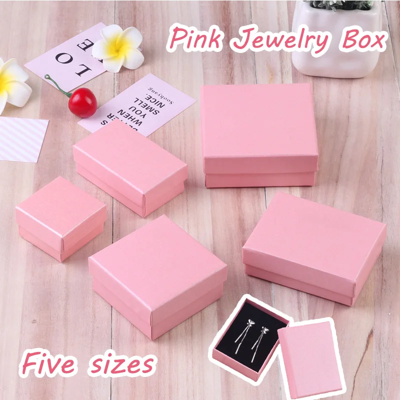 

Jewelry Organizer Pink Storage Jewelry Box Portable Solid Color Gift Box Small Travel Necklace Ring Storage Boxes Packaging Case