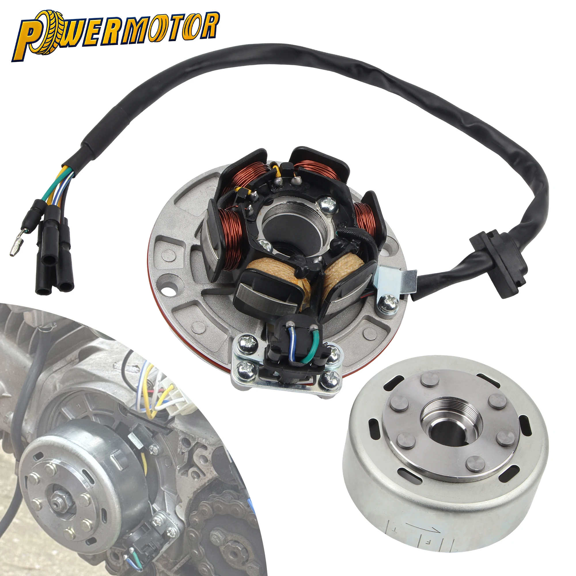 

For YinXiang YX 1P60FMJ 160FMK 150cc 160cc Horizontal Engine Motorcycle 12V AC Ignition Magneto Stator Flywheel Kit Accessories