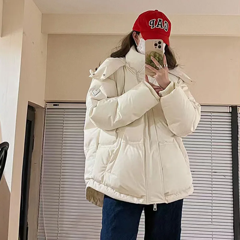 Zoki y2k Winter mode Puffer jacke Frauen Harajuku Kapuze dicke warme lässige Parkas lose koreanische solide alle passen Daunen mäntel neu