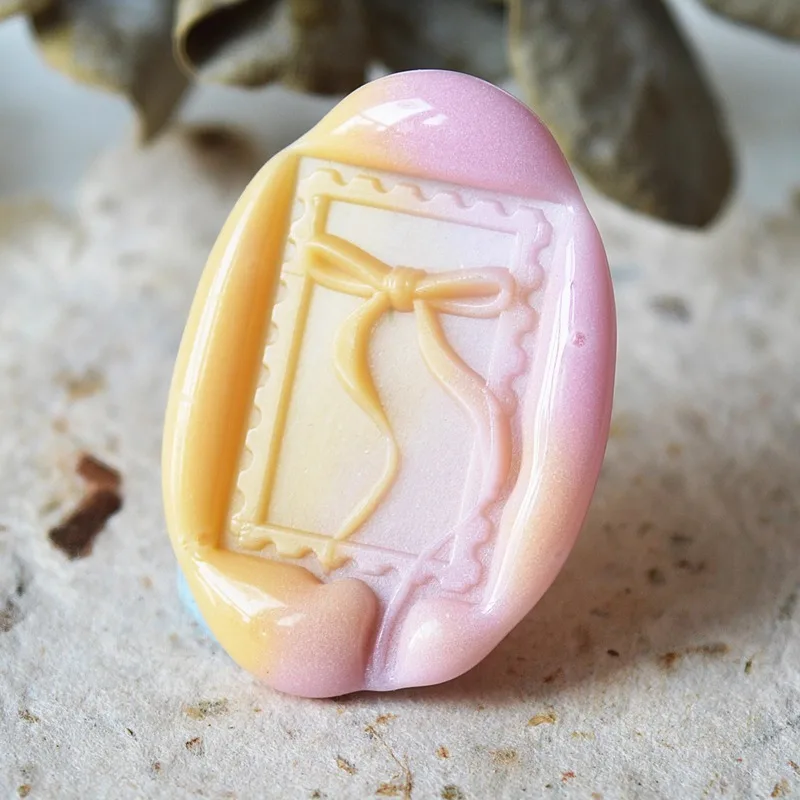 Nieuwe 3D boog Lakzegel Stempel Leuke Reliëf Zegel Koperen Hoofd Frosted Relief Metalen Zegel Novelly Zegellak Voor Envelop Scrapbook