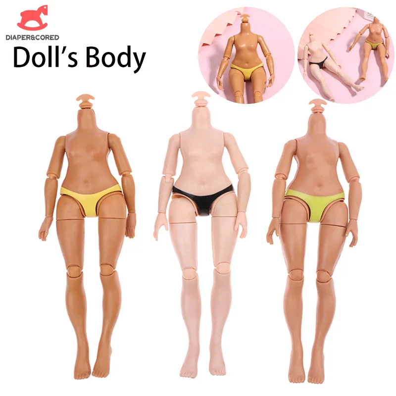 1pcs 23cm Height Big Sister Doll's Body 1/6 Joints Movable Body Dark/ Light Brown Skin Slime Doll Accessories