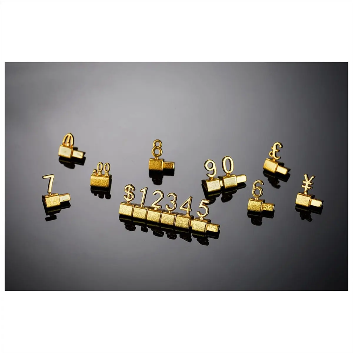 A45I 10PCS Digital Price Tag 3D Metal Shelving Adjustable GBP ￡ Price Square Kit for Shop Display Jewelry Watch Shop