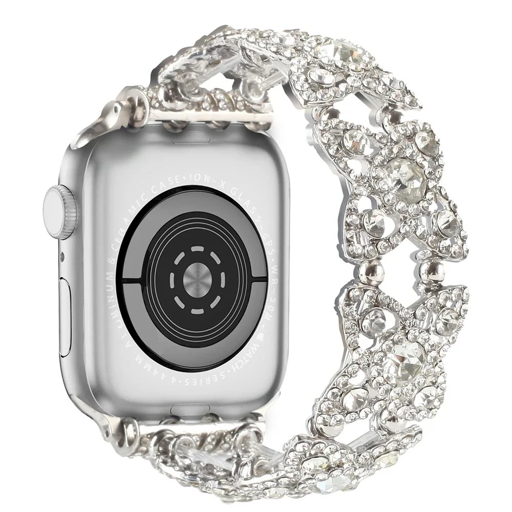 Excellent Bling elastic Bracelet link For Apple Watch band Series 10/9/8/7/6/5/4/3/2/1 40mm 41mm 42mm 44mm 45mm 46mm 49mm Strap