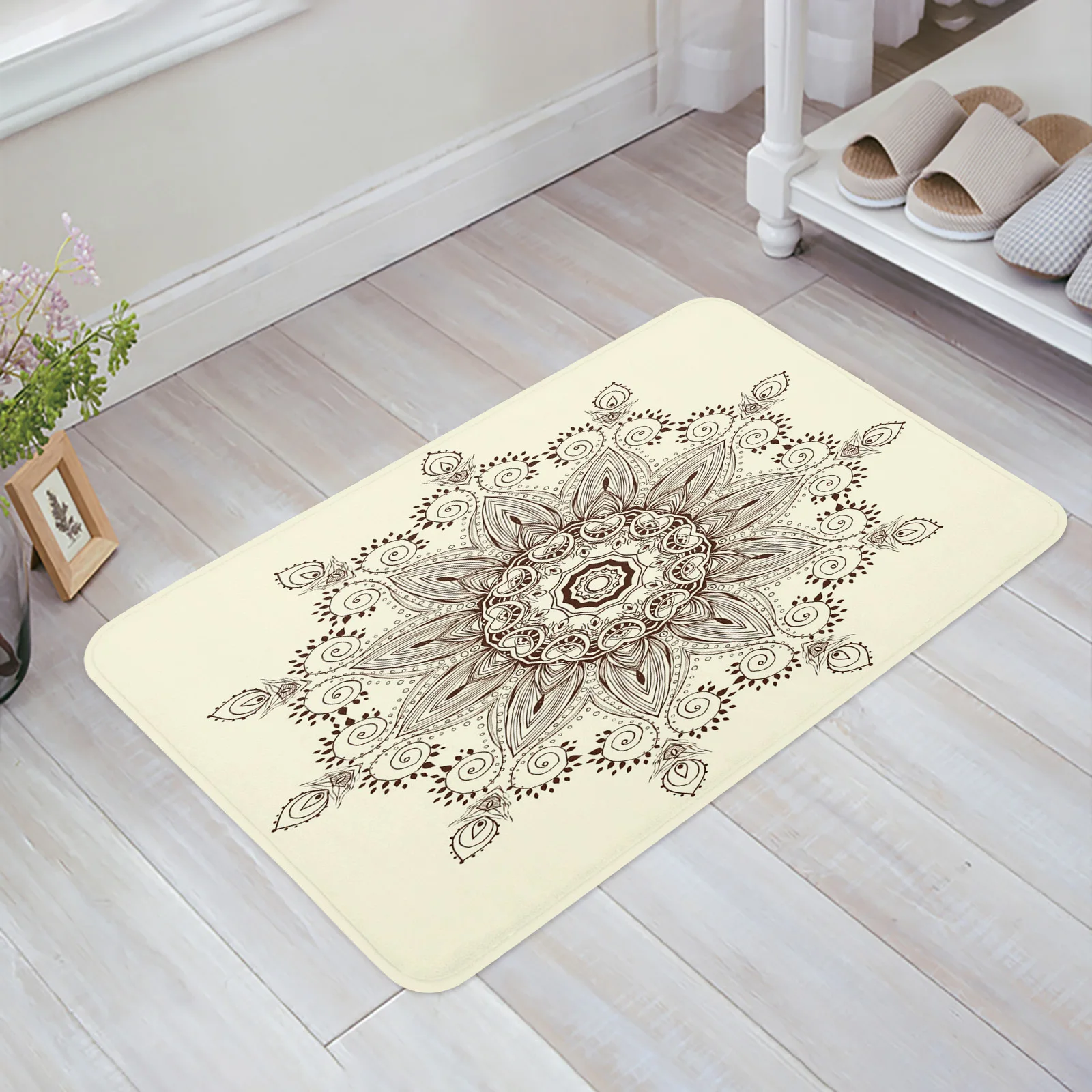 Decorative Pattern Arabian Circle Flower Living Room Doormat Carpet Coffee Table Floor Mat Study Bedroom Bedside Home Decor Rug