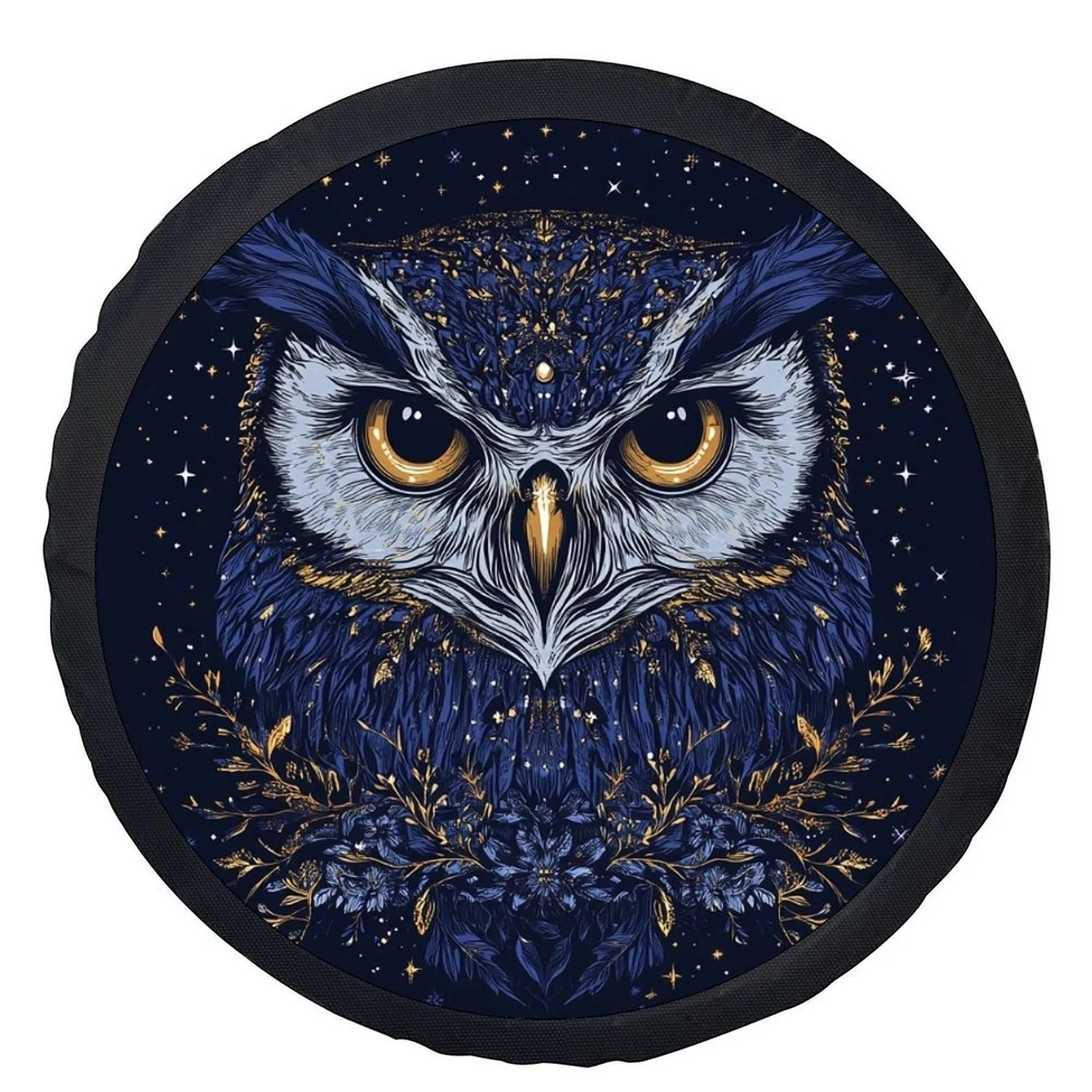 

Starry Night Owl Tire Cover Universal Wheel Protector Stylish Durable Spare Tire Cover