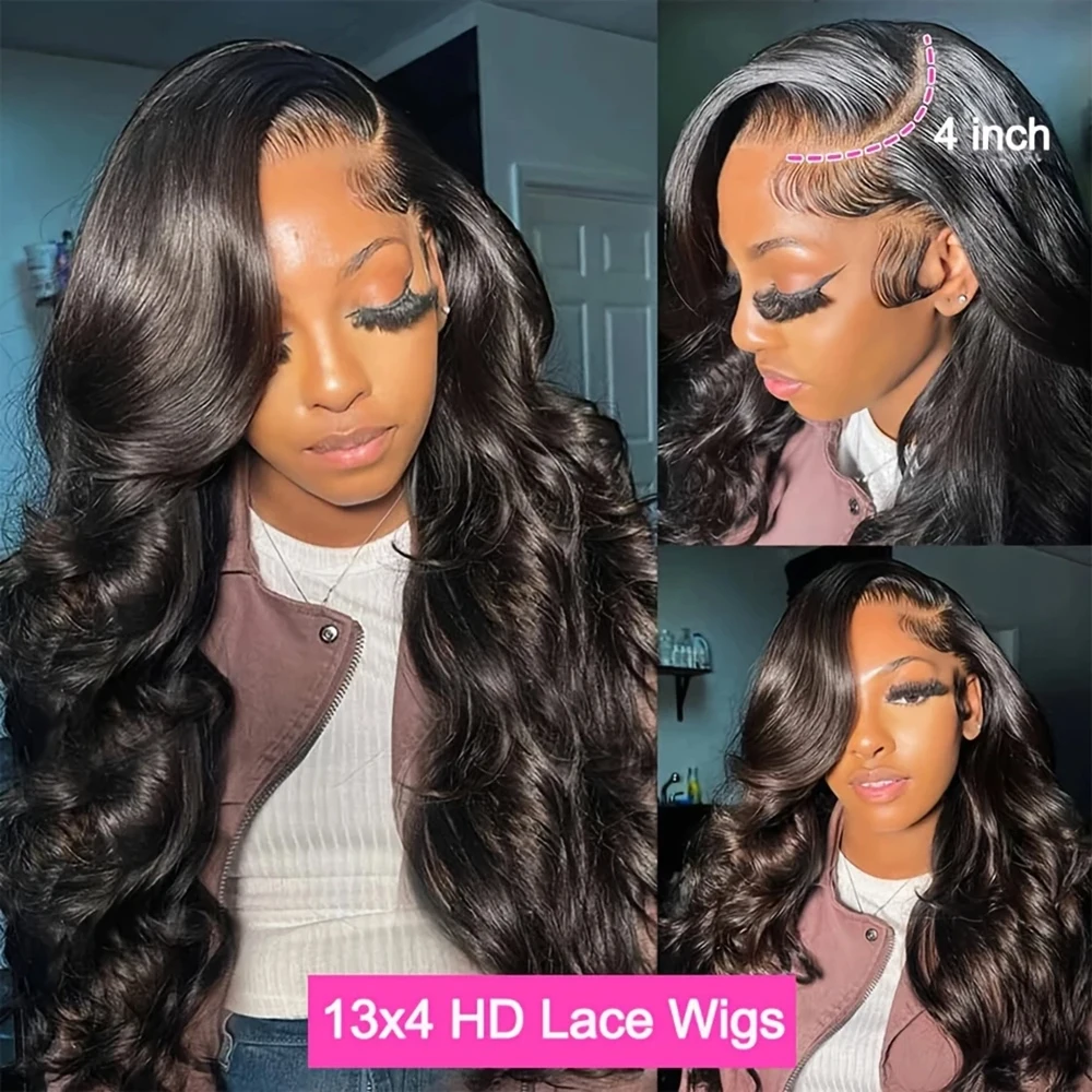 Body Wave 13x4 HD Lace Front Echthaarperücke 15A Unverarbeitetes Rohhaar Vorgezupfte Echte HD Lace Echthaarperücken für Frauen Weich – Detail 6