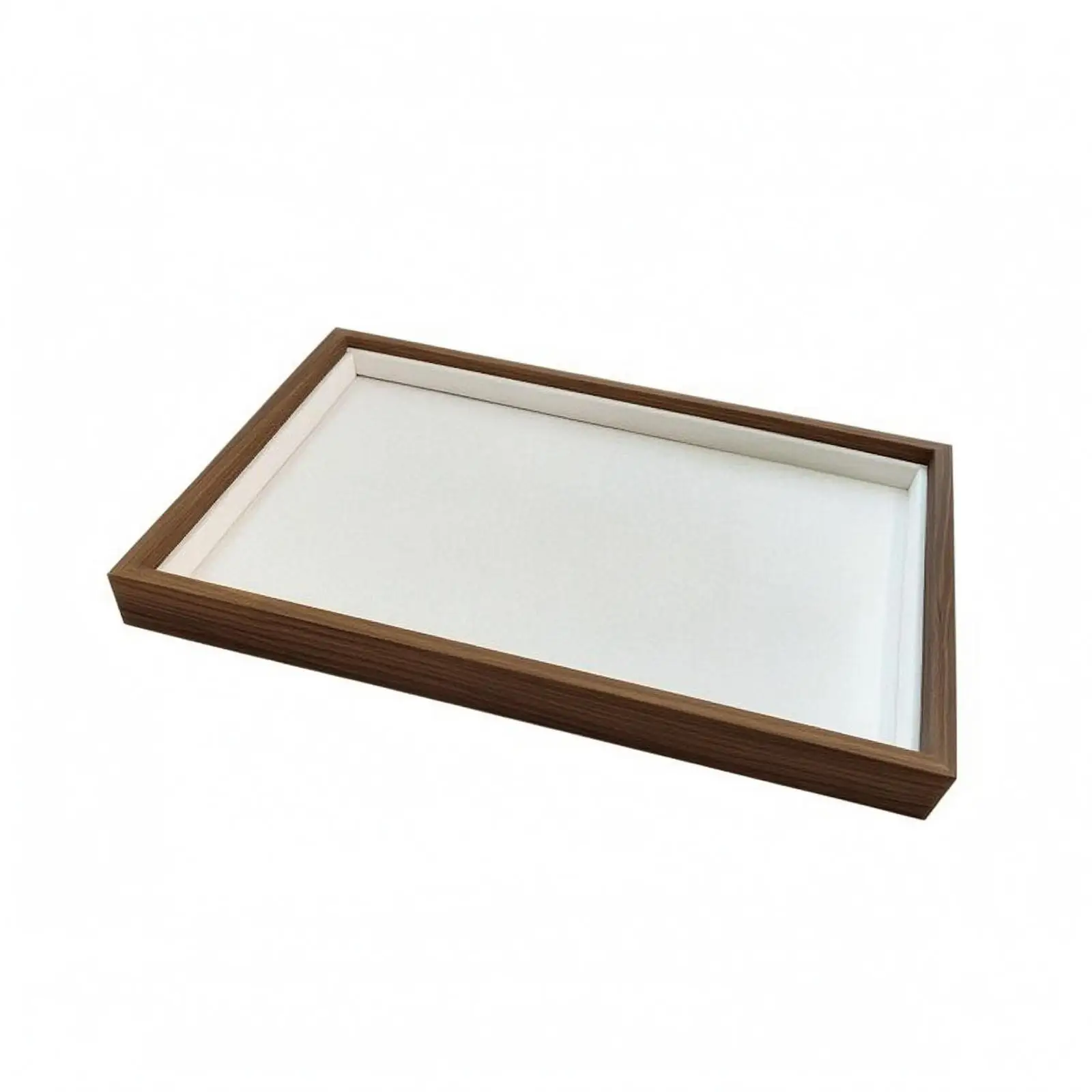 Wood-Grain Jewelry Tray Beige Velvet-Lined Tray Scratchclear