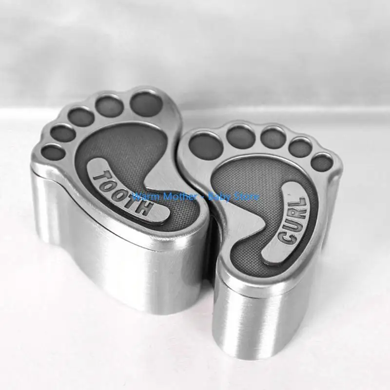 

2Pcs Tooth Fairy Holder Feet Shaped Kids Teeth Container Baby First Tooth and Keepsakes Box for Child 57QE