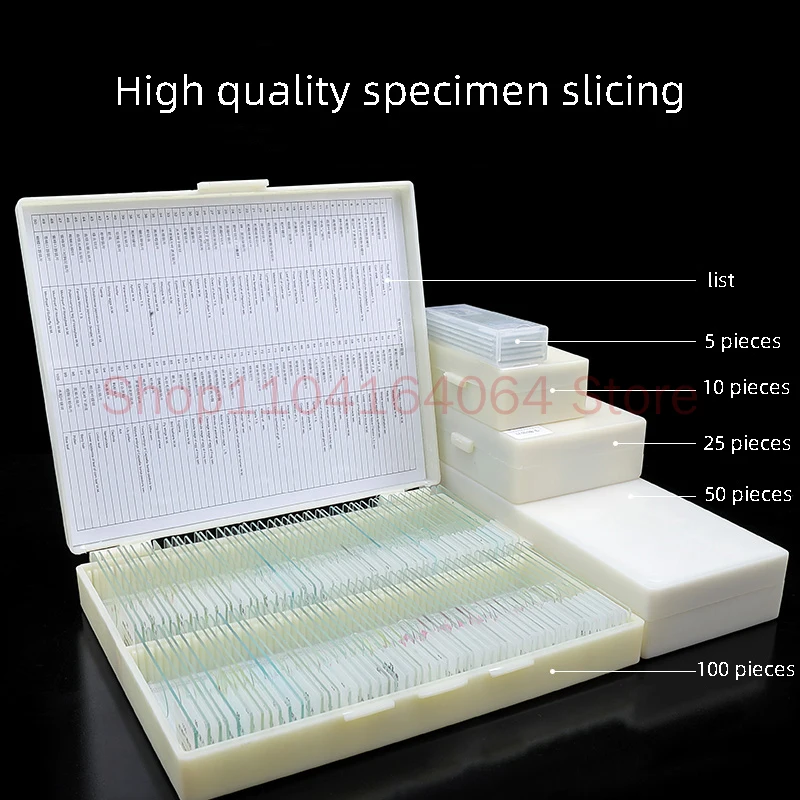 Microscope, Biological Specimen Slicing, Glass Slide Set, Animal and Plant Cells, Primary and Secondary School Experiments