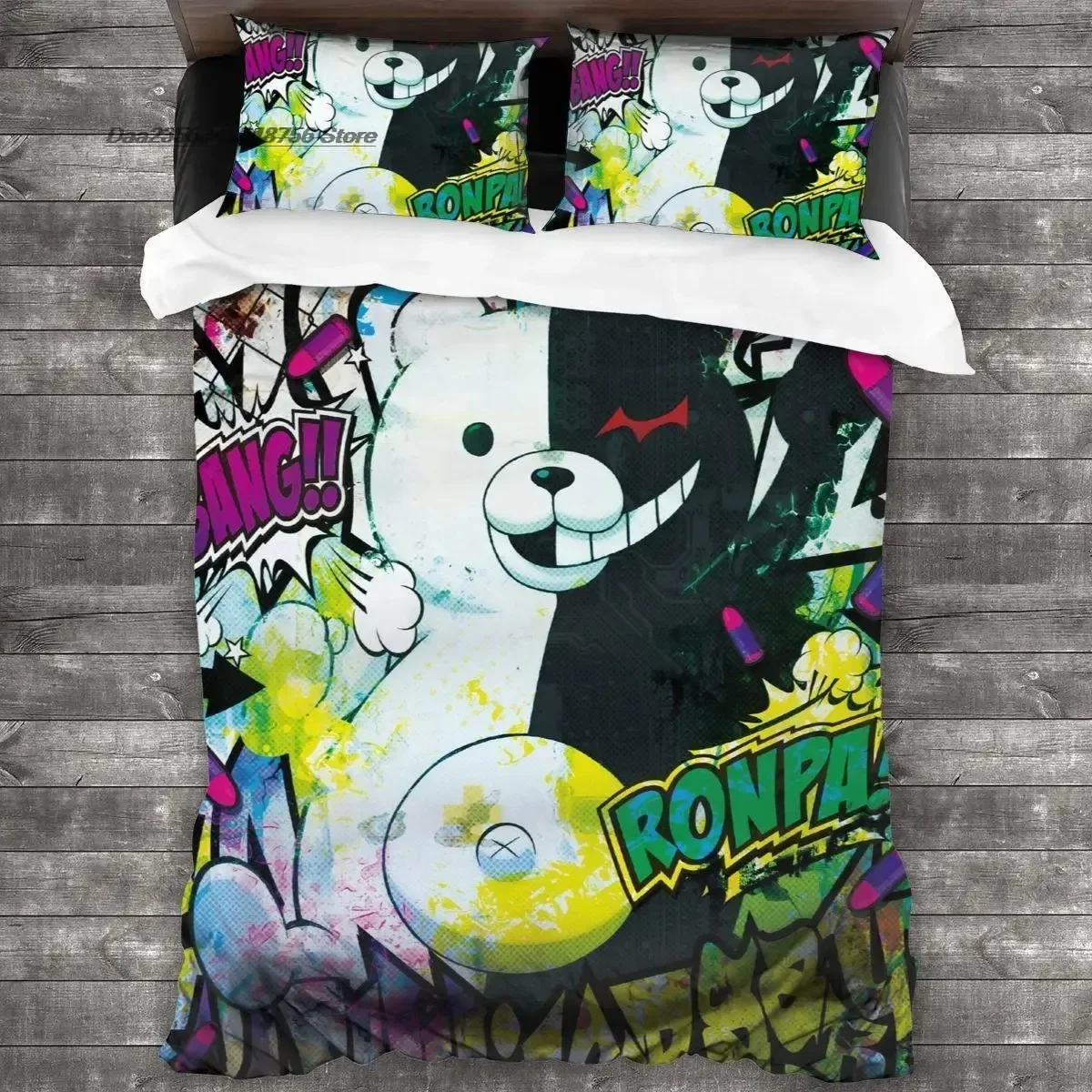 

3D Print Cartoons Danganronpa Monokuma Bedding Set Single Twin Full Queen King Size Bed Set Adult Kid Bedroom Duvet cover Sets