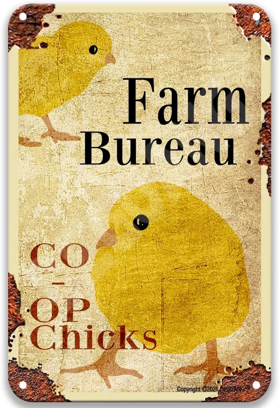 Countryside Farm Bureau Chick Co-Op Chicken Poster Tin Sign Funny Home Decor Funny Garage Signs Garage Wall Decor For Men Tin Si