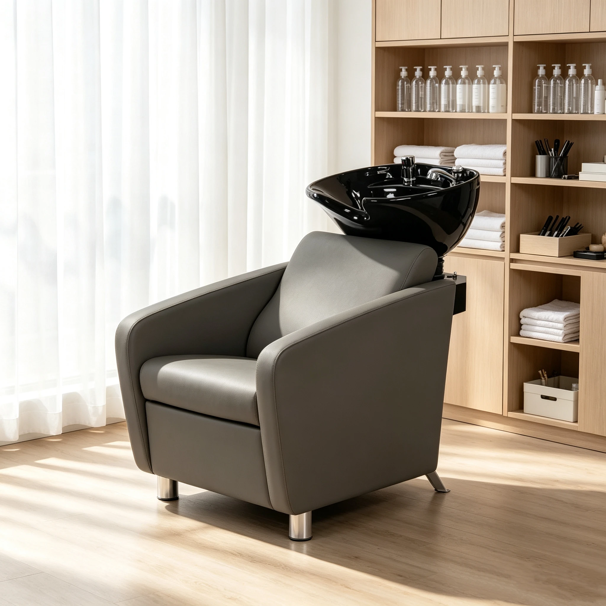 Luxury Salon Shampoo Chair Hair Washing Station With Ceramic Basin Customized Color Size Professional Hair Salon Equipment Bed