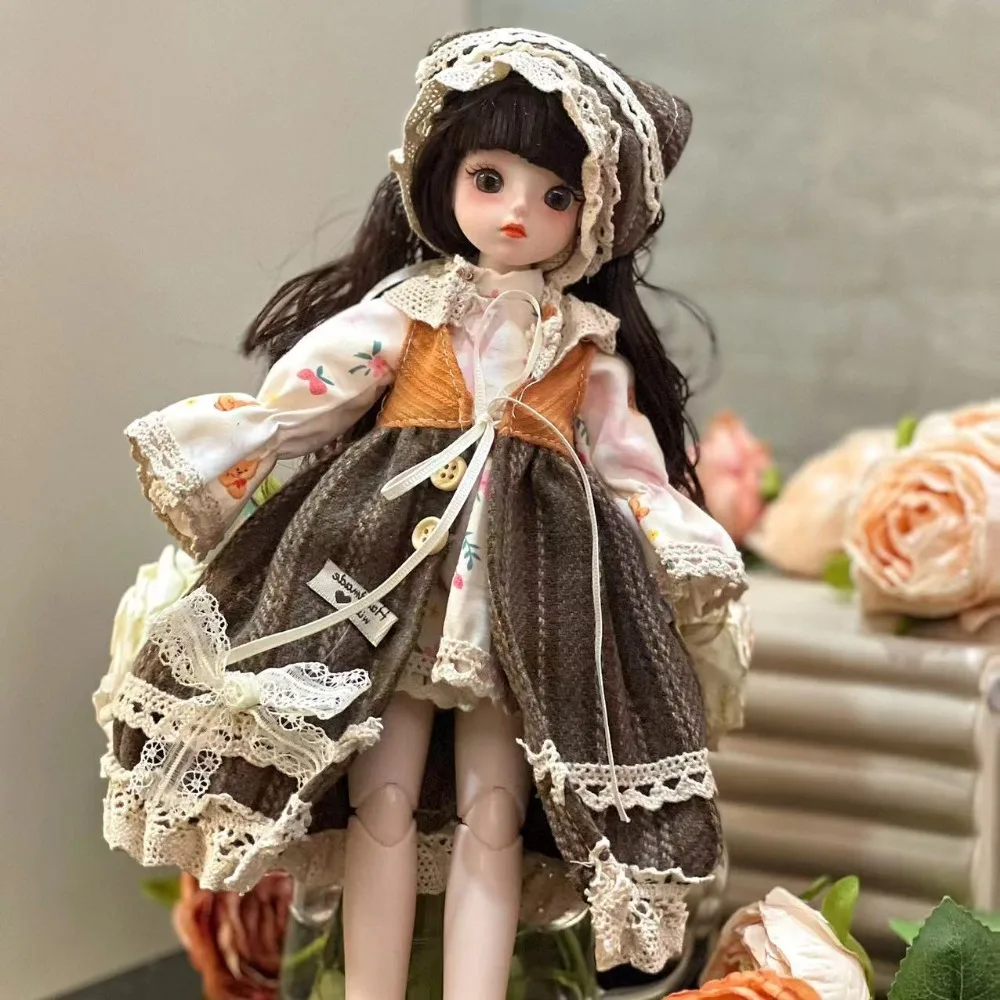 

1/6 SD 30 см Bjd Doll с одеждой, длинные волосы, привлекательные глаза, платье принцессы, куклы BJD с париком, макияж с шаровым шарниром