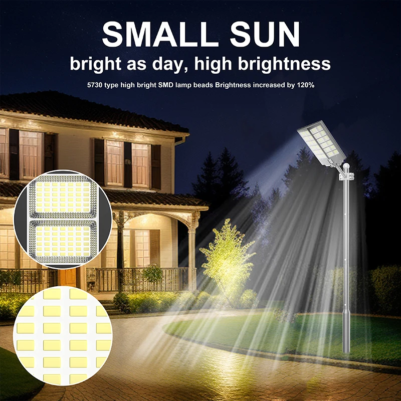 4200W Solar Street Lights Outdoor - 4500K Solar Lights Outdoor Waterproof Dusk to Dawn, Commercial Solar Parking Lot Lights with