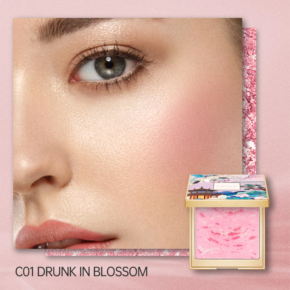 CATKIN Eternal Love 10g Rosy Cranes Blush C01 Drunk In Flower Long-lasting Natural Blush Pallete