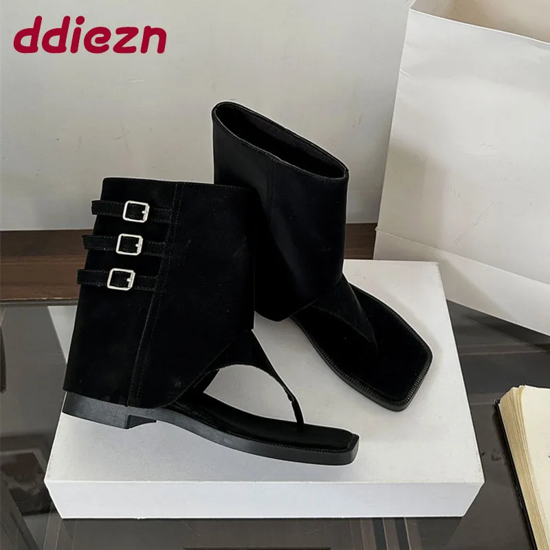 

Fashion Open Toe Footwear Flats Gladiator Sandals Shoes For Women Female Slip On Ladies Ankle Sandals Booties Shoes Flip flops