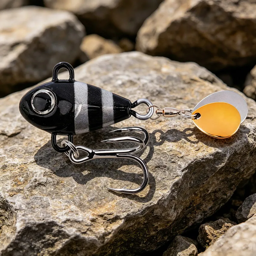 20 stücke Metall VIB Angeln Locken Spinnerbait 6g 10g 14g 17g 20g 25g wobbler VIB Klinge Köder 3D Augen Mit Drillinge – Detail 11