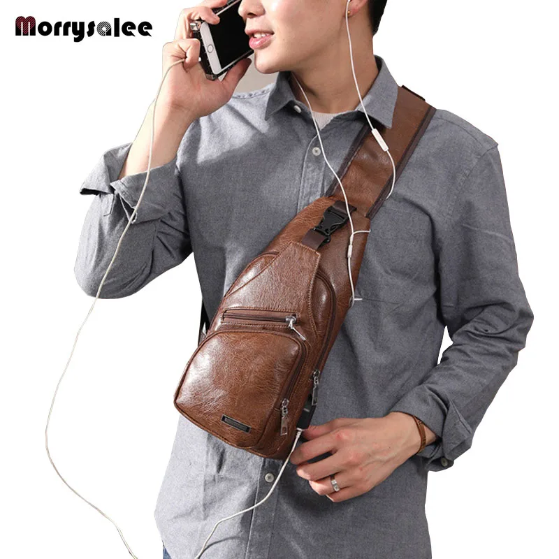 Men\'s Crossbody Bags Men\'s USB Chest Bag Designer Messenger bag Leather Shoulder Bags Diagonal Package 2024 new Back Pack Travel