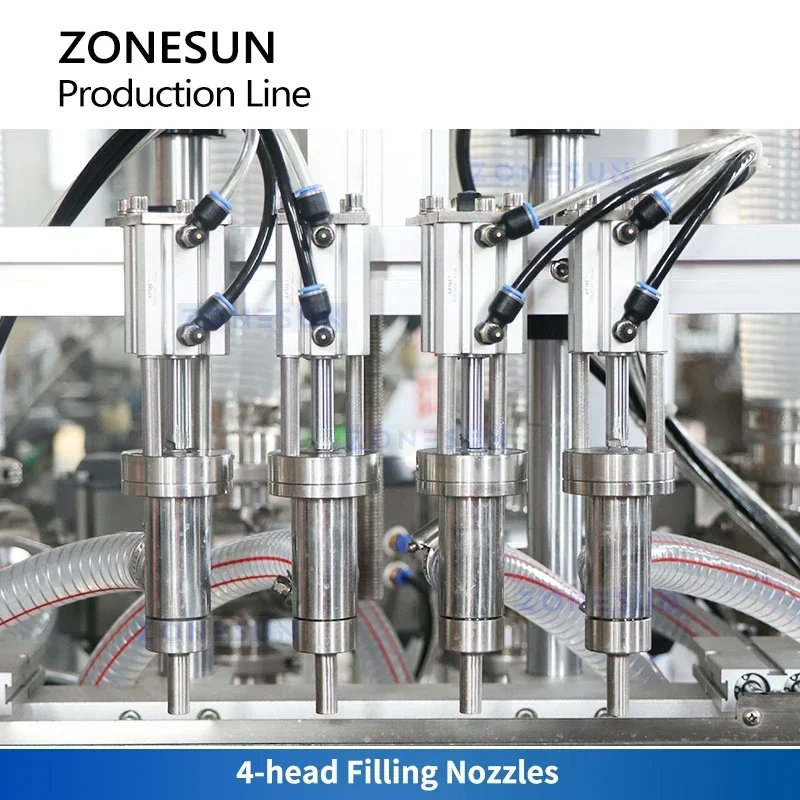 ZONESUN 自動ジャムソース生産ライン濃厚ペースト充填キャッピングラベリング包装機 ZS-FALU3