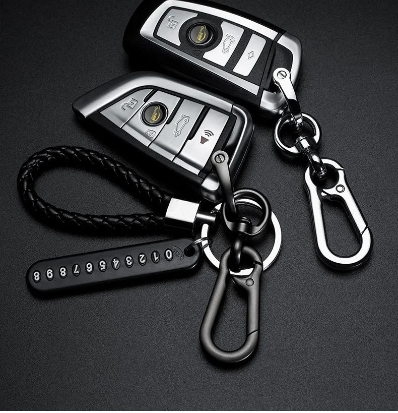 Mobile Phone Number Plate Woven Rope Car Key Anti-loss Phone DIY Pendant Men's and Women's 8-shaped Key Chain Key Chain