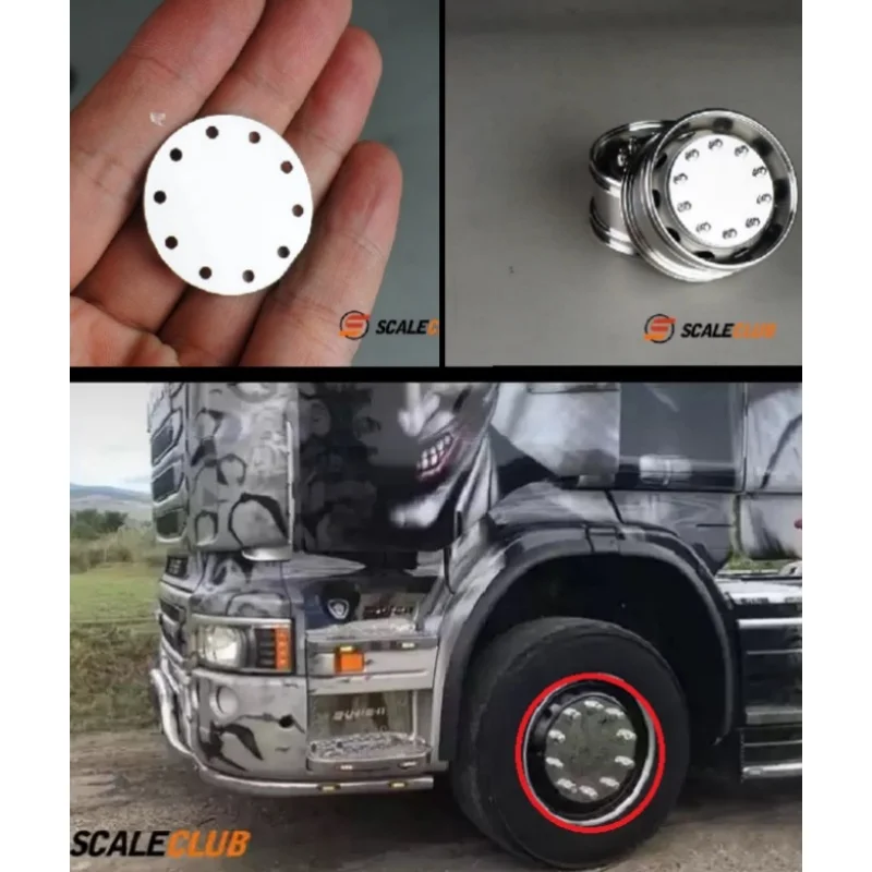1pair 1/14 Metal Wheel Retainer Suitable For Tamiya For Lesu For Scania For Man  Car Parts Rc Truck Trailer Tipper