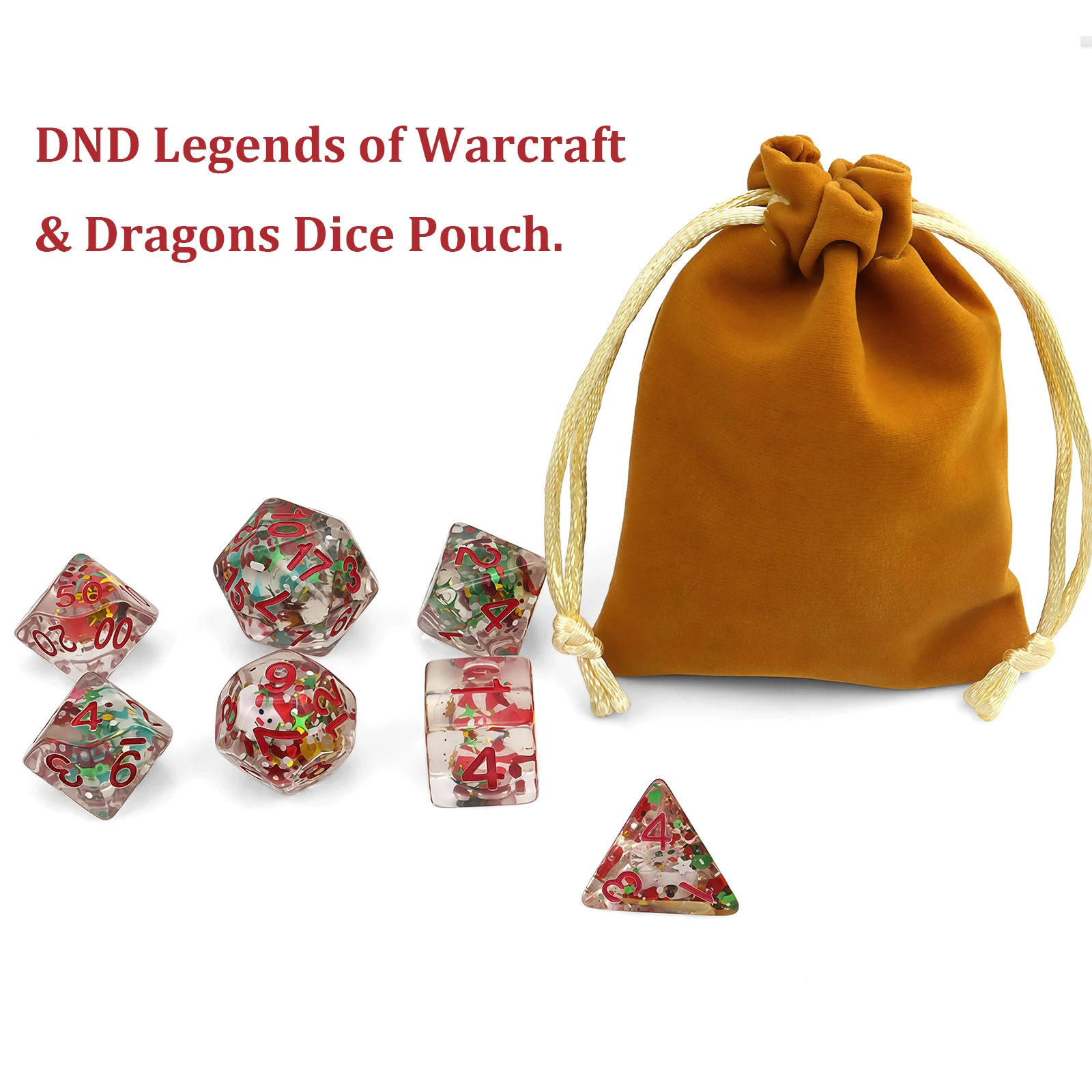 مجموعة نرد شفافة مكونة من 7 قطع مع شخصيات عيد الميلاد ثلاثية الأبعاد - لعبة عيد الشكر، لوازم الحفلات الخارجية، هدية عيد الميلاد والعطلات #5