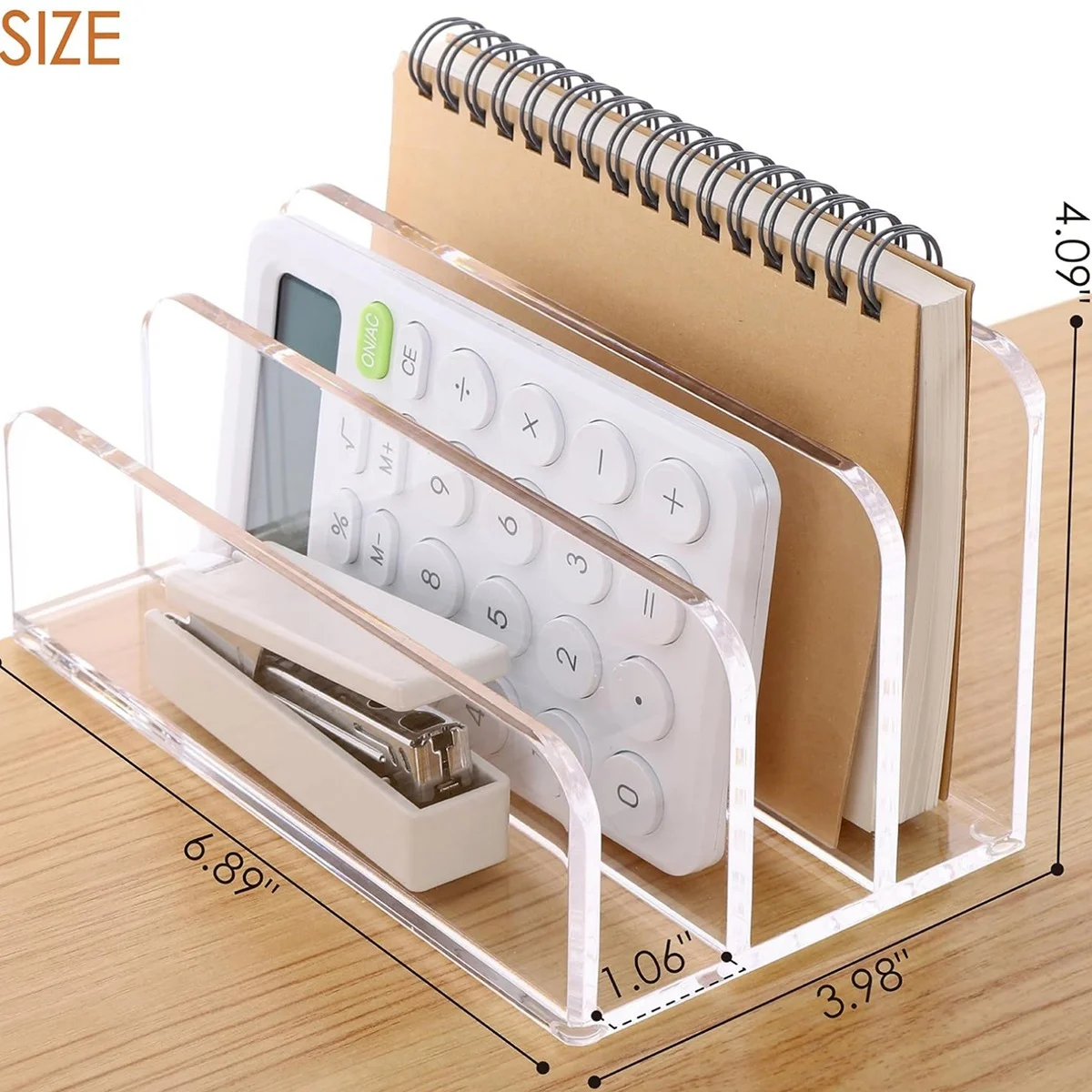 Klarer Acryl Akten halter 3 Abschnitte klare Acryl Buchs tützen Bücher ständer Schreibtisch Organizer Halter für Dokumente Briefbuch