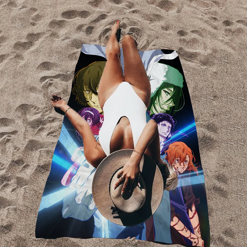 Bungou Stray Dogs Anime Microfiber Blanket Quick Drying Beach Towels Oversized Printing Super Absorbent Pool Towel Blanket