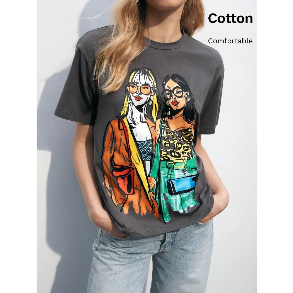 

Новая летняя женская футболка с 3D принтом, круглым вырезом и коротким рукавом, модный классический креативный пуловер унисекс, уличная одежда Y2K