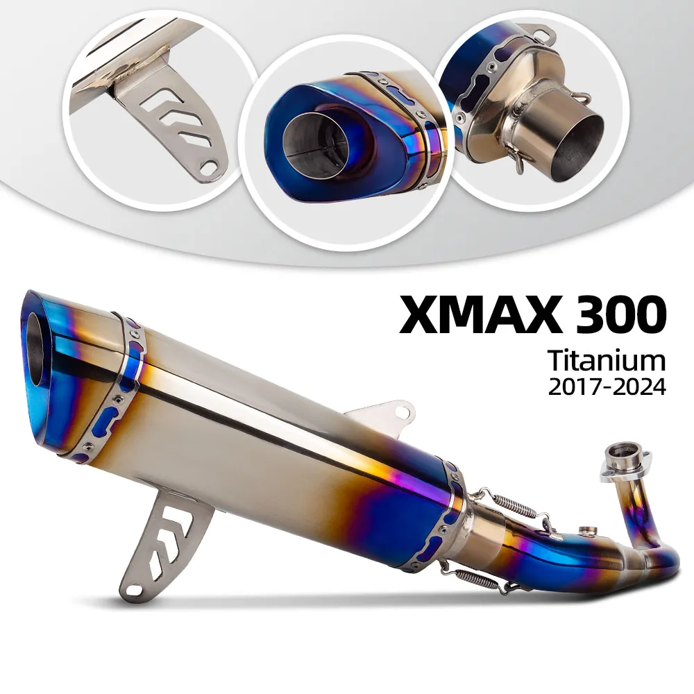 

Для мотоциклов Yamaha XMAX XMAX250 XMAX300 2017-2024: Выхлопная система, глушитель Slip-on, выхлопная труба для скутеров, для уличных гонок