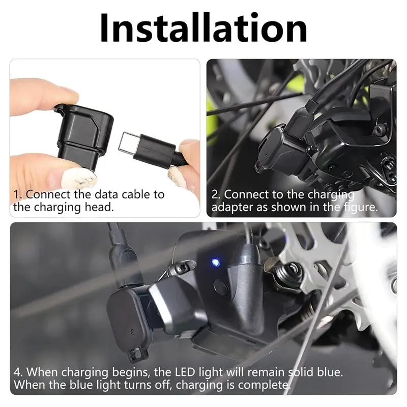 CGDS-For Shimano 12-Speed Electronic Rear Charging For Bike For DI2 EC300 USB-C Charger Adapter 4-Pin To Type-C Converter
