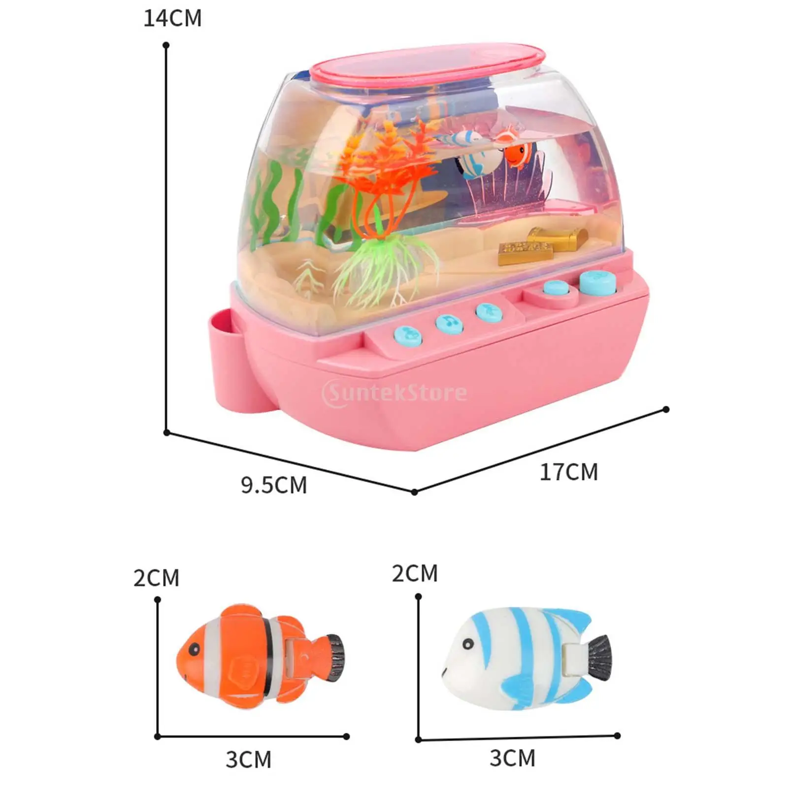 Aquarium Fish Tank Decoration Electrified Cartoon Mini Artificial Fish Tank Fish Tank Decoration For Tabletop Desktop Home