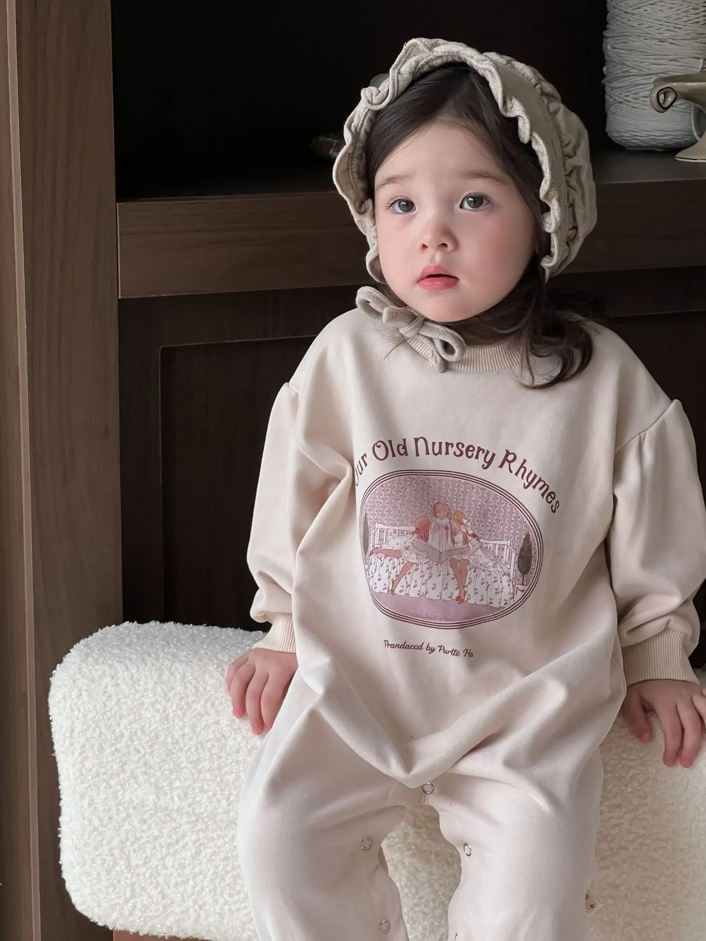 

2025 Autumn New Baby Girl Long Sleeve Romper Cute Cartoon Print Infant Cotton Jumpsuit Newborn Toddler Girl Loose Casual Clothes