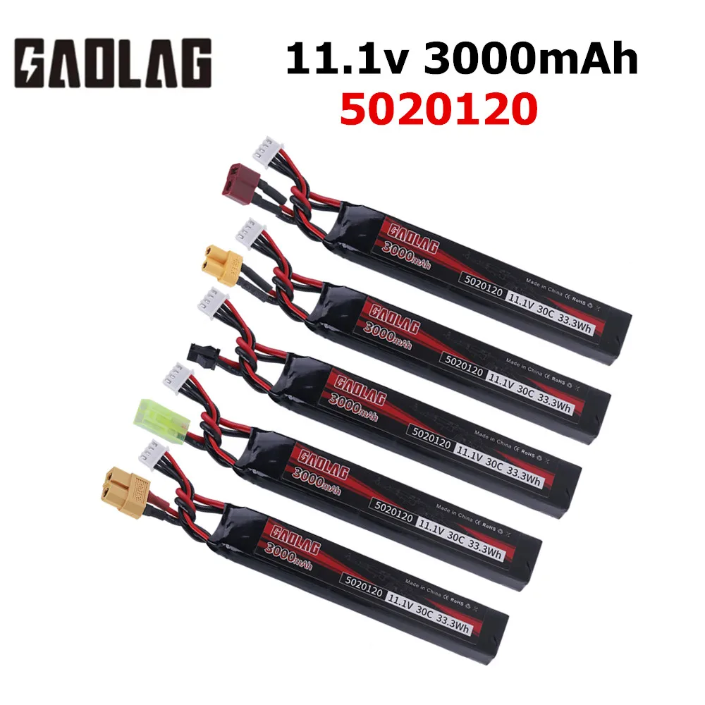 Original RC Water Gun Airsoft LiPo battery 11.1V 3S 3000mAh 30C 5020120 for Airsoft BB Air Pistol Electric Toys Guns Parts