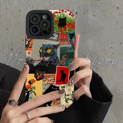 추상 미술 고양이 럭셔리 학생 전체 화면 전화 케이스 Xiaomi Redmi 8 9A 10 K20 30 40 참고 7 8 9 9s 10 11 Pro 4G 5G 실리콘