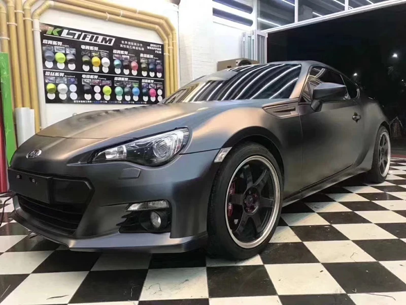 

Matte Metallic Charcoal Grey Vinyl Wrap Film Whole Car Wrapping Foil Adhesive DIY Decals with Air Bubble Release