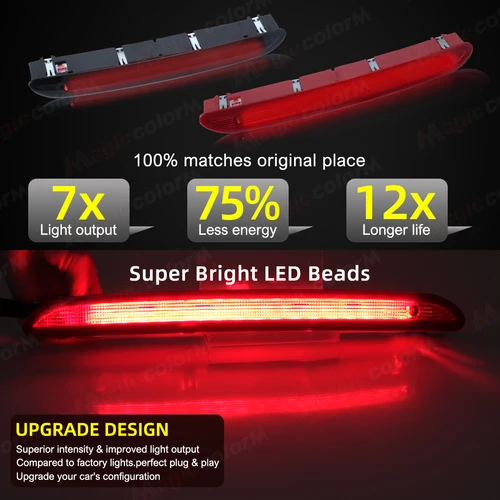 Imagen 2 del producto 1 unidad para Volkswagen Golf 6 Golf 7 Mk6 Polo Hatchback 6R 2011-2017 5K0945087B LED trasera tercera parada luz de freno trasero sin errores