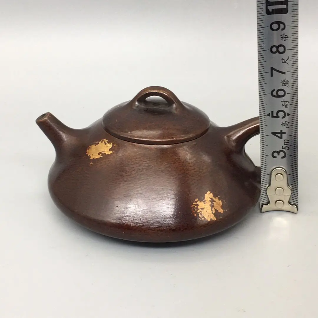 Bronze ware, small flat pot, exquisite, mellow pulp, complete shape