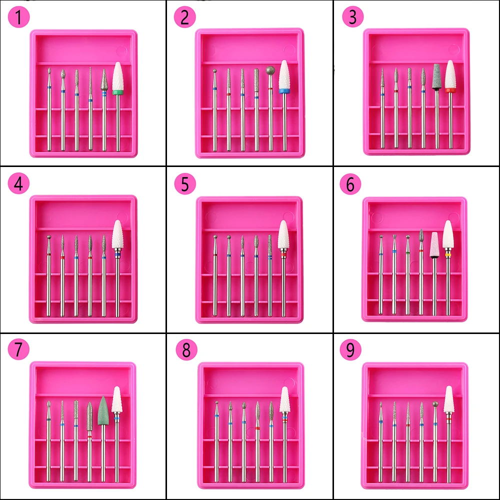 6 قطعة/الوحدة السيراميك الماس قاطعة المطحنة ل مانيكير مسمار الحفر آلة كهربائية اكسسوارات بت مجموعة لدغ باديكير أدوات الرسم #2