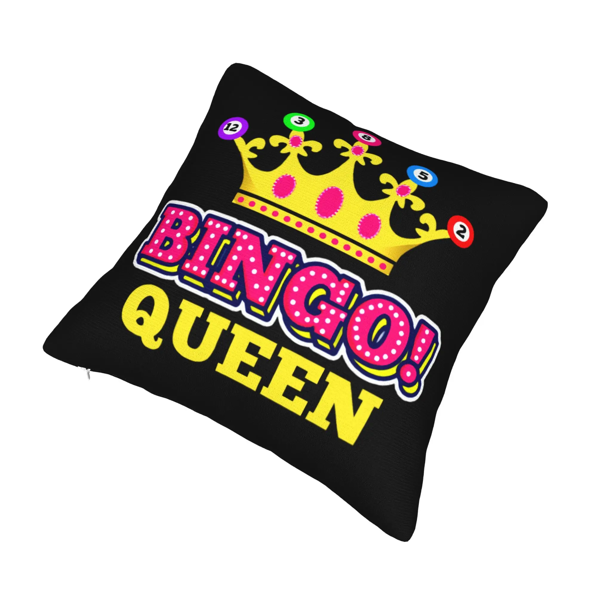 Bingo Queen Cushion Cover  Velvet Cute Throw Pillow Decor Home