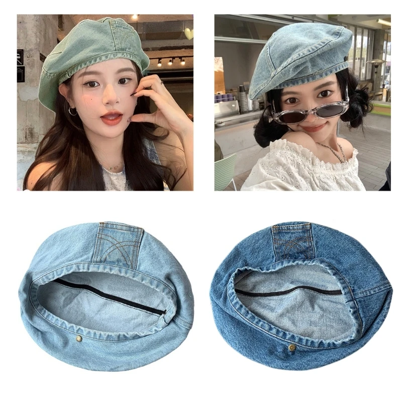 หญิง Denims หมวก Cool หมวกฤดูใบไม้ผลิ Bonnet หมวกนุ่มหมวกฤดูร้อน Headpiece