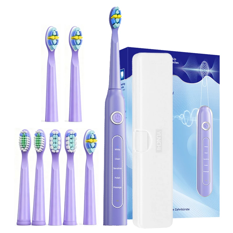 

Sonic Electric Toothbrush for Adults,5 Modes,2-Min Timer,USB Charging,8 Replacement Brush Heads,Oral Care Brush,507 new version