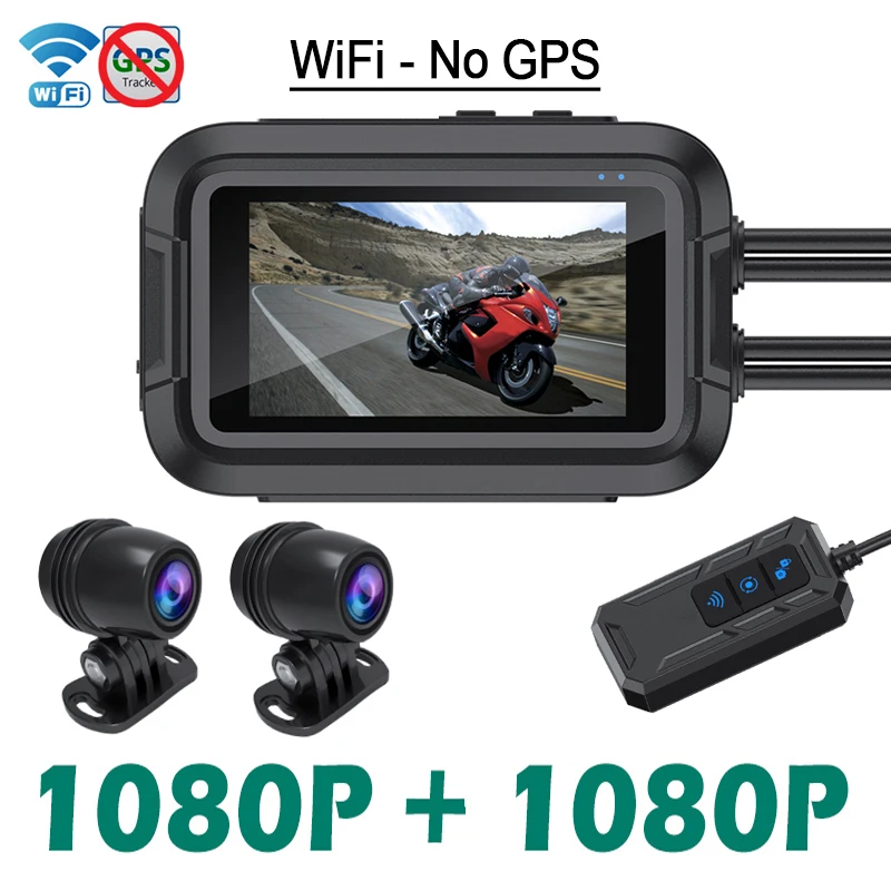 Dual 1080P motorfiets DVR full body waterdichte moto camera WiFi GPS dash cam voor achter rijden videorecorder black box