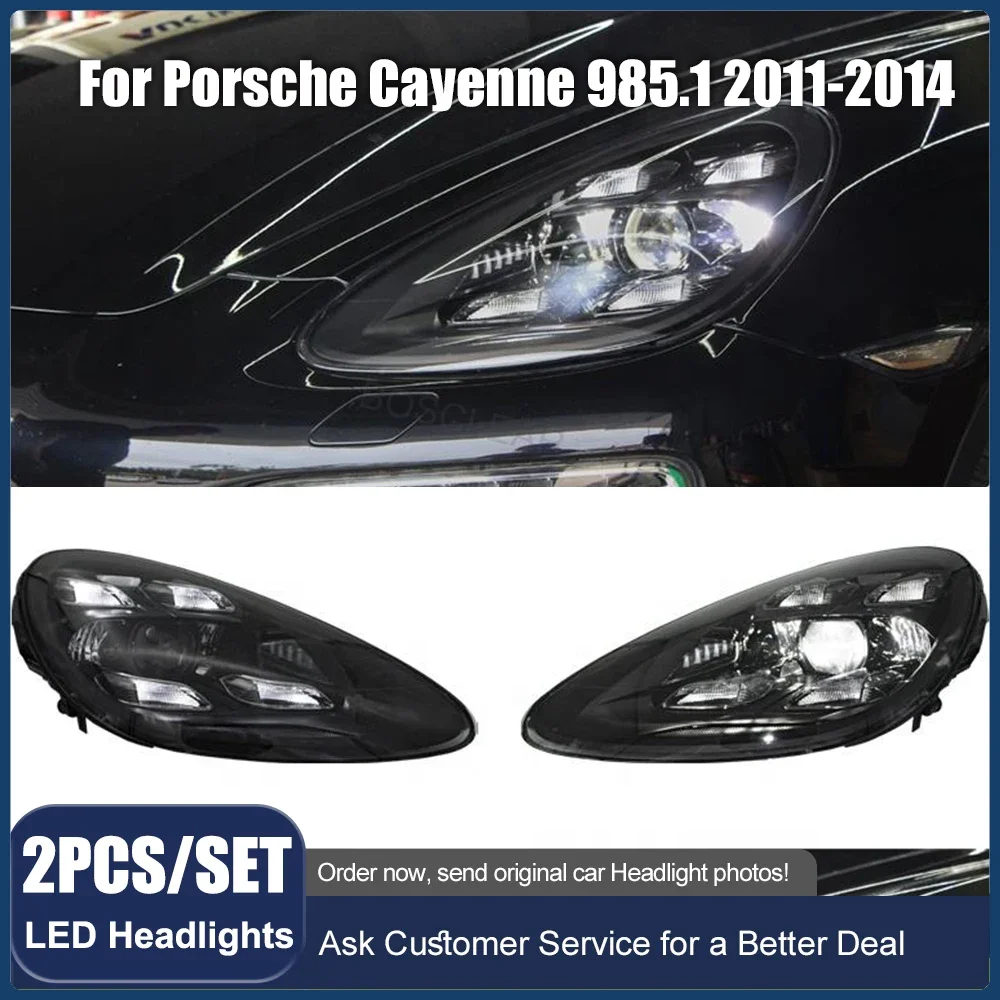 LXBY 2PCS Headlamps Assembly For Porsche Cayenne 2011 2012 2013 2014 LED Headlights Upgrade Led Matrix Front Lights Car Accessor