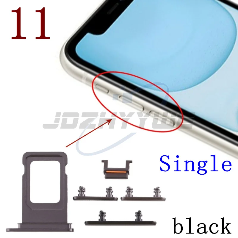 10Set/Lot Outside Side Key Volume Mute Power-On Button SIM Single Double Card Key For Iphone 11 Replacement Parts