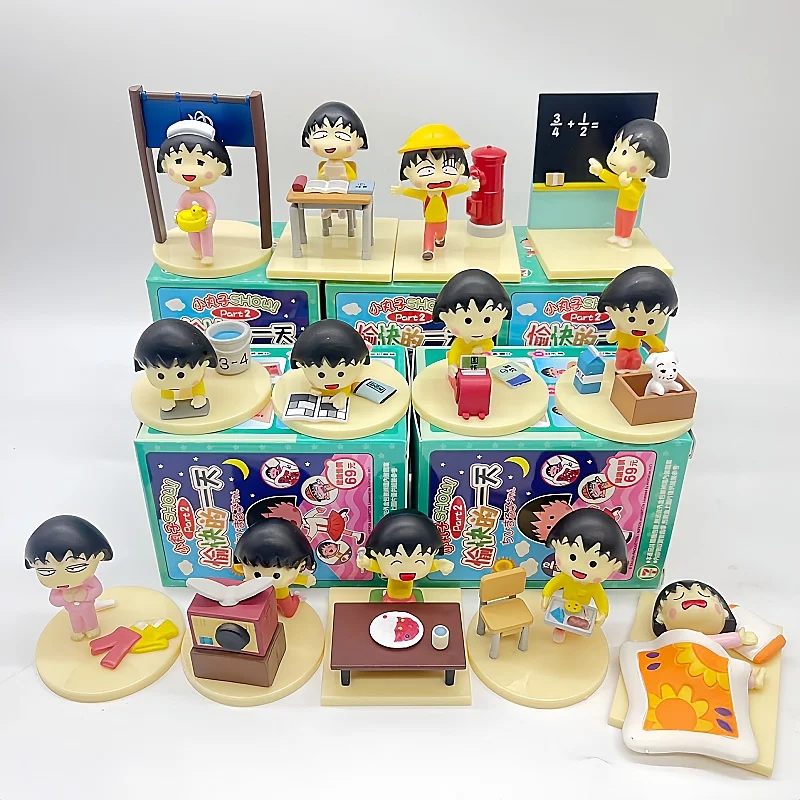 

Японский мультфильм вишня, маленькая фигурка фрикаделек, семья, счастливый день, настольная сборка, глухая коробка, мини-кукла, настольное украшение, подарок