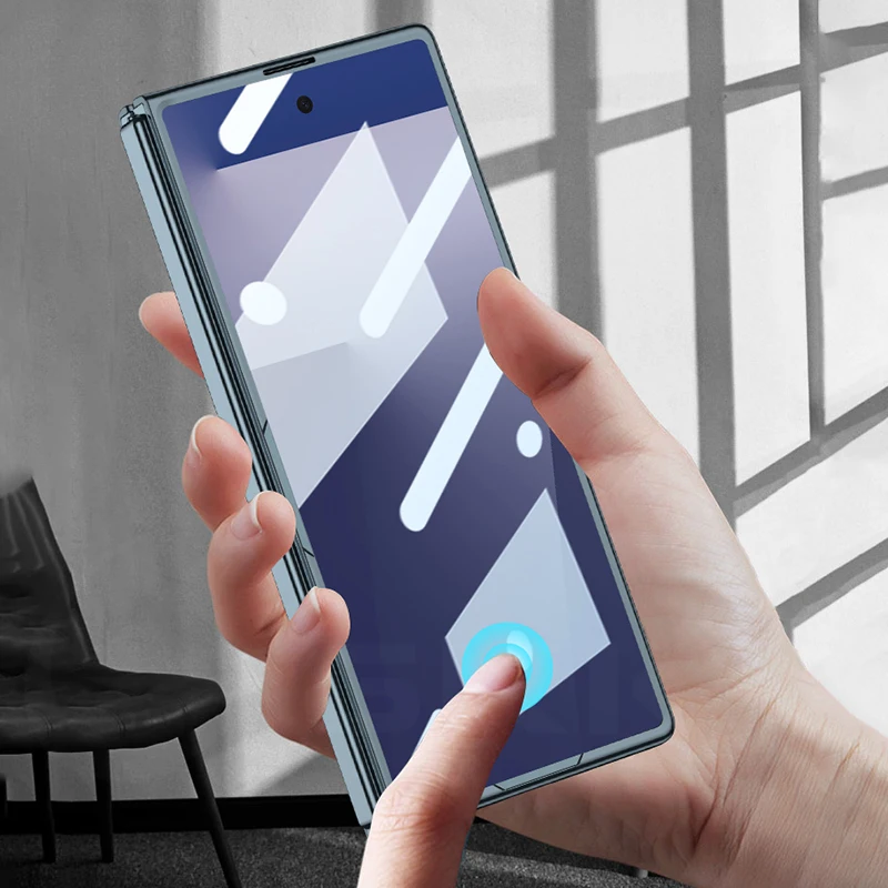 Luksusowe etui z powłoką galwaniczną i przezroczystą obudową do Samsung Galaxy Z Fold 7 6 5 4, szklana osłona ekranu przedniego, plastikowa osłona ochronna do etui Galaxy Z Fold7 — zdjęcie produktu 4