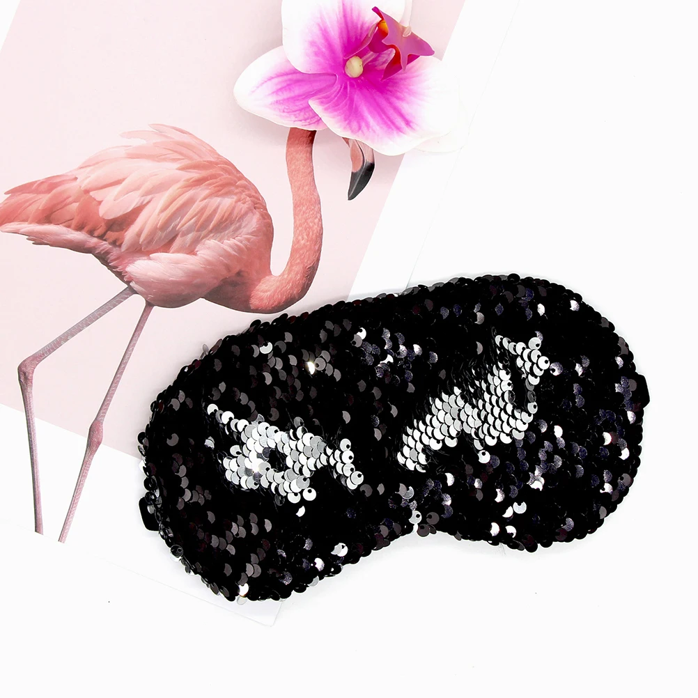 

6 Pcs Sequin Eye Mask Comfortable Sleep Patch Blocked Light for Travel Home Hotel Mermaid Blindfold Long Use Gift