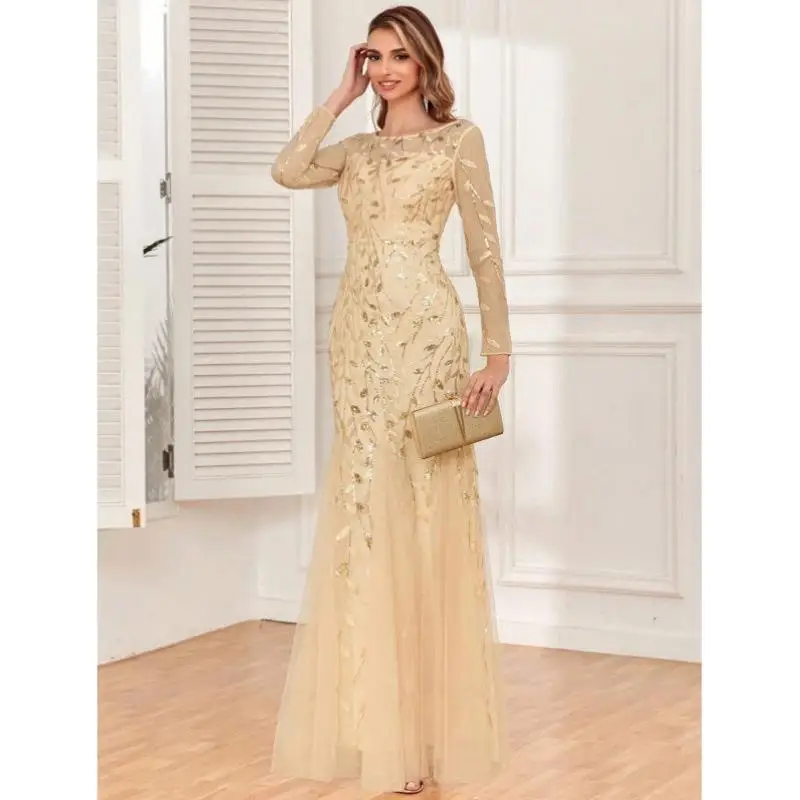 

Ele Color Blo Sequin Tulle Fi Tail Skirt Evening Dr for Women Cross-Border Sle 50793 Model Casual Sport Suit